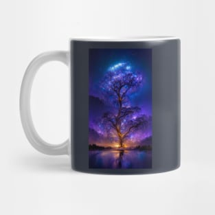 Tree of life glowing star like at night Mug